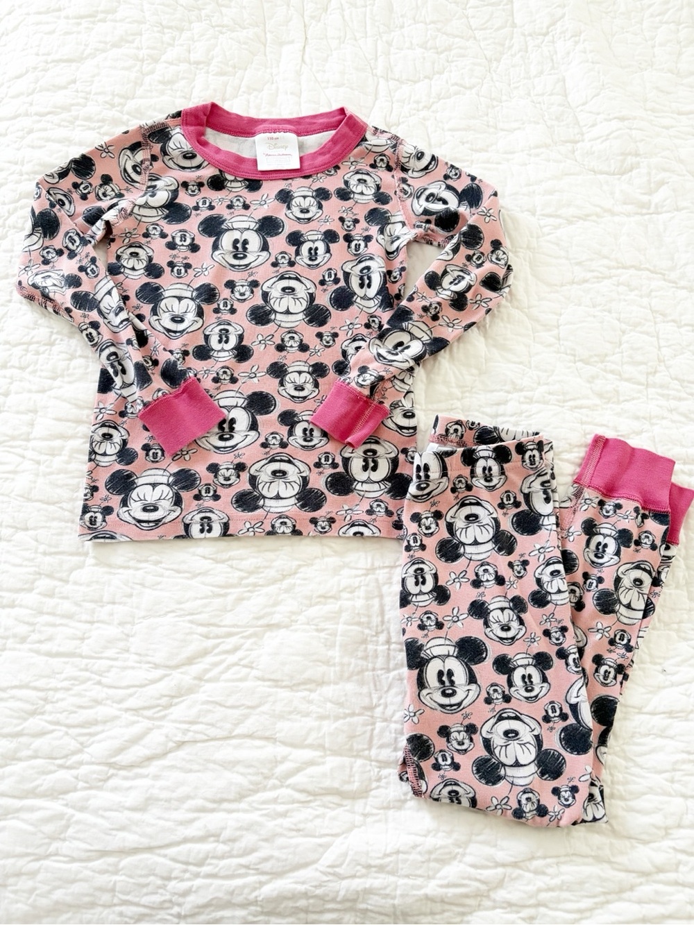 Hanna Andersson Pink Minnie & Mickey All-Over Print Pajama Set